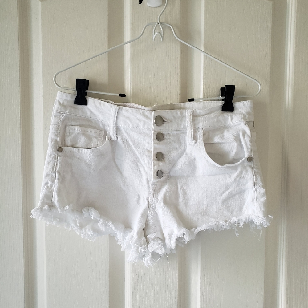 White Elan Jean Shorts